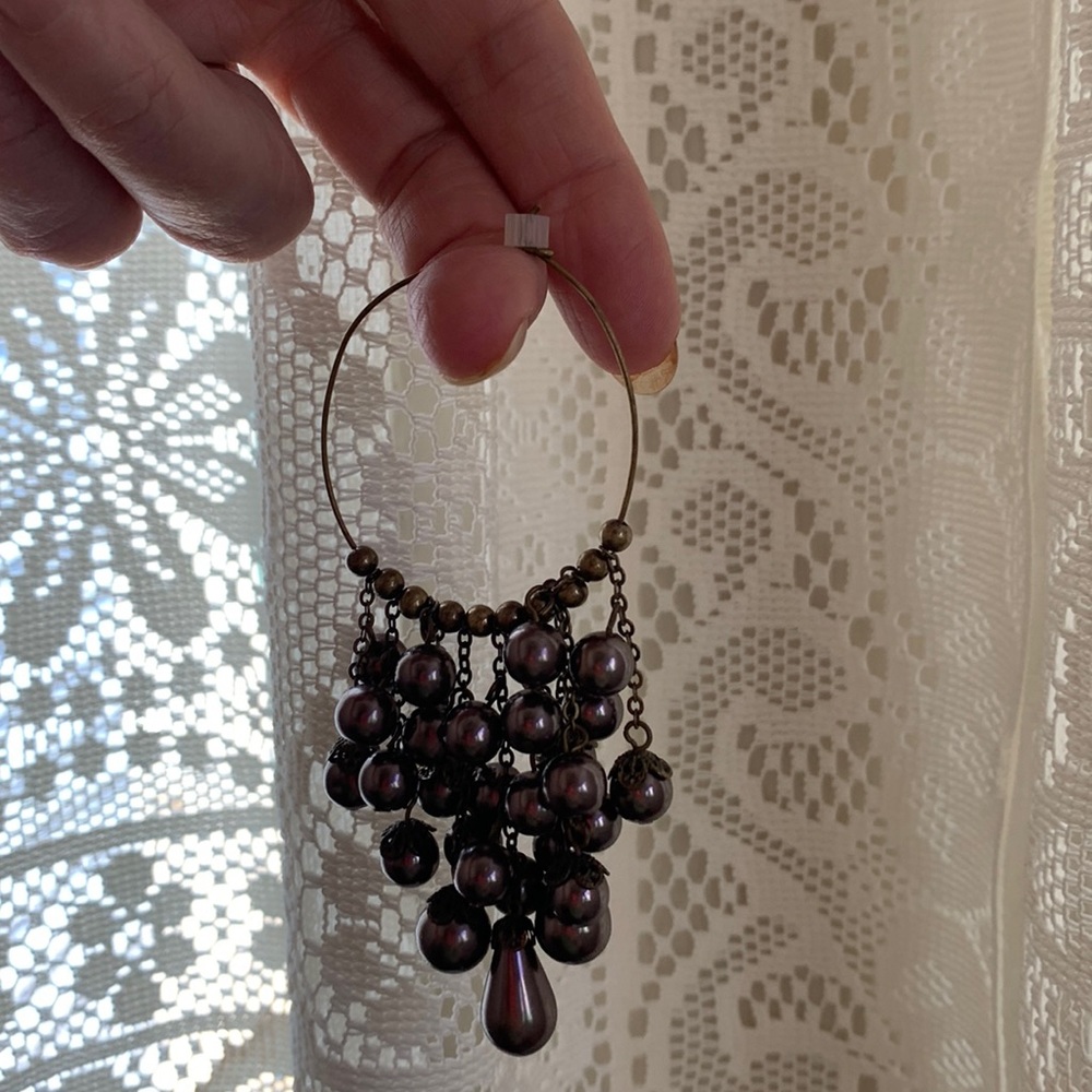 European Bronze Beaded Chandelier Earrings